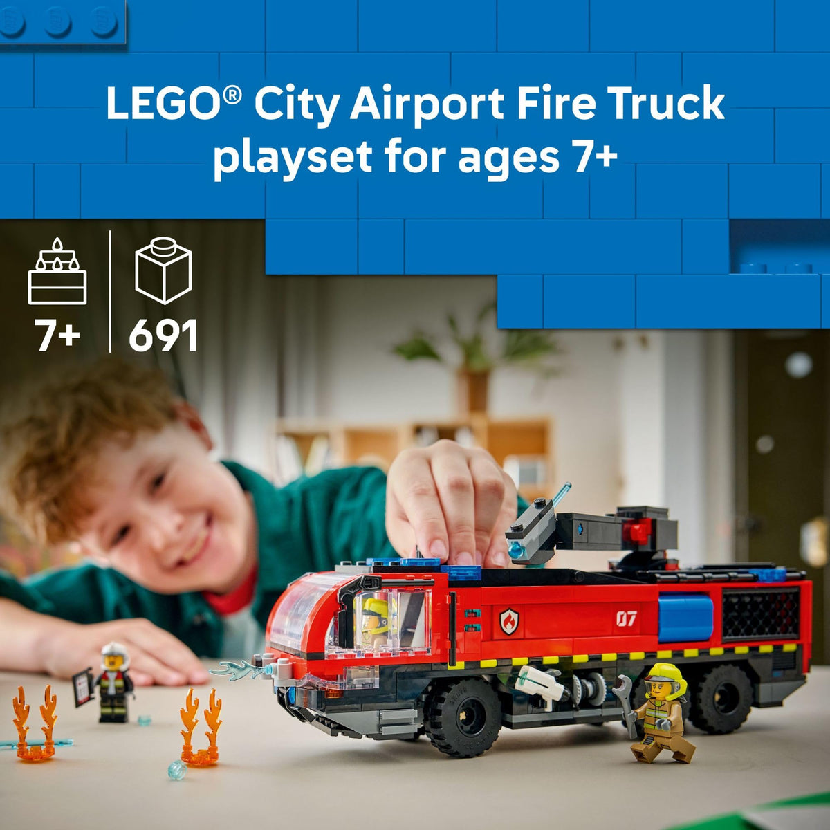 LEGO City Airport Fire Truck Building Toy, 60499, Ages 7+