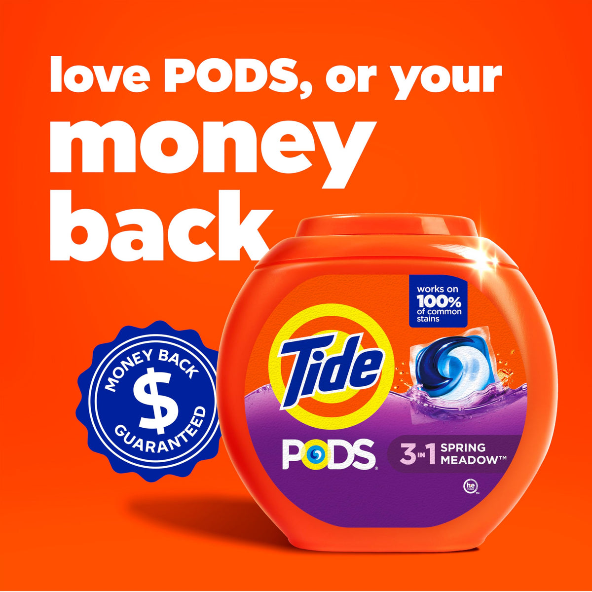 Tide PODS 3-in-1 Laundry Detergent Pacs, Spring Meadow, 112 Count