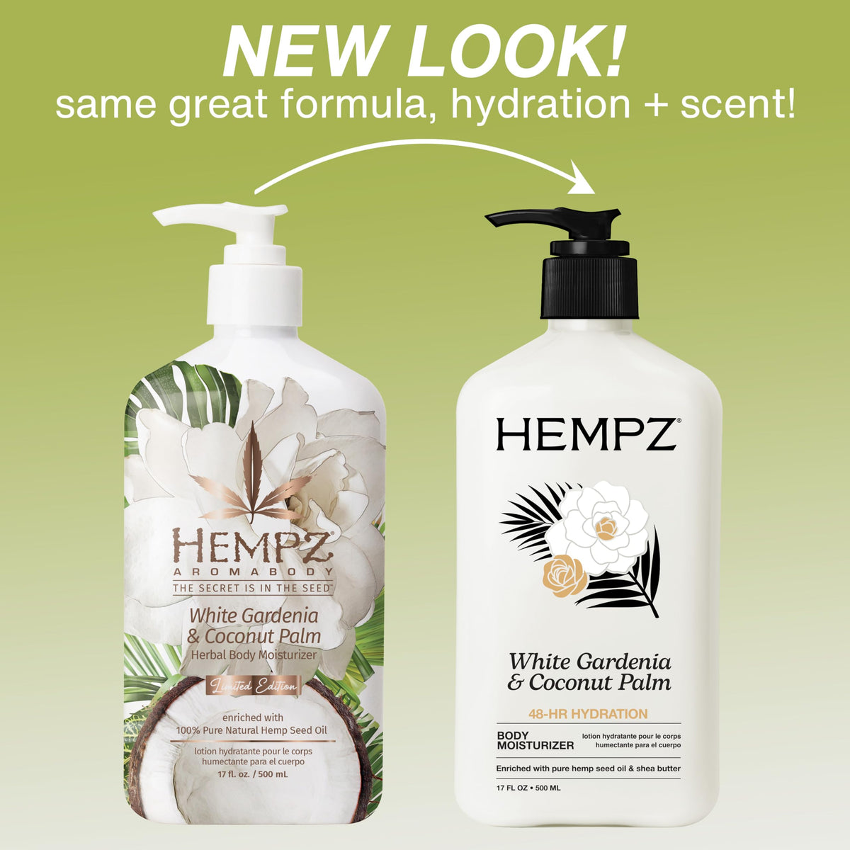 Hempz Body Lotion, White Gardenia and Coconut Palm, 17 Fl Oz