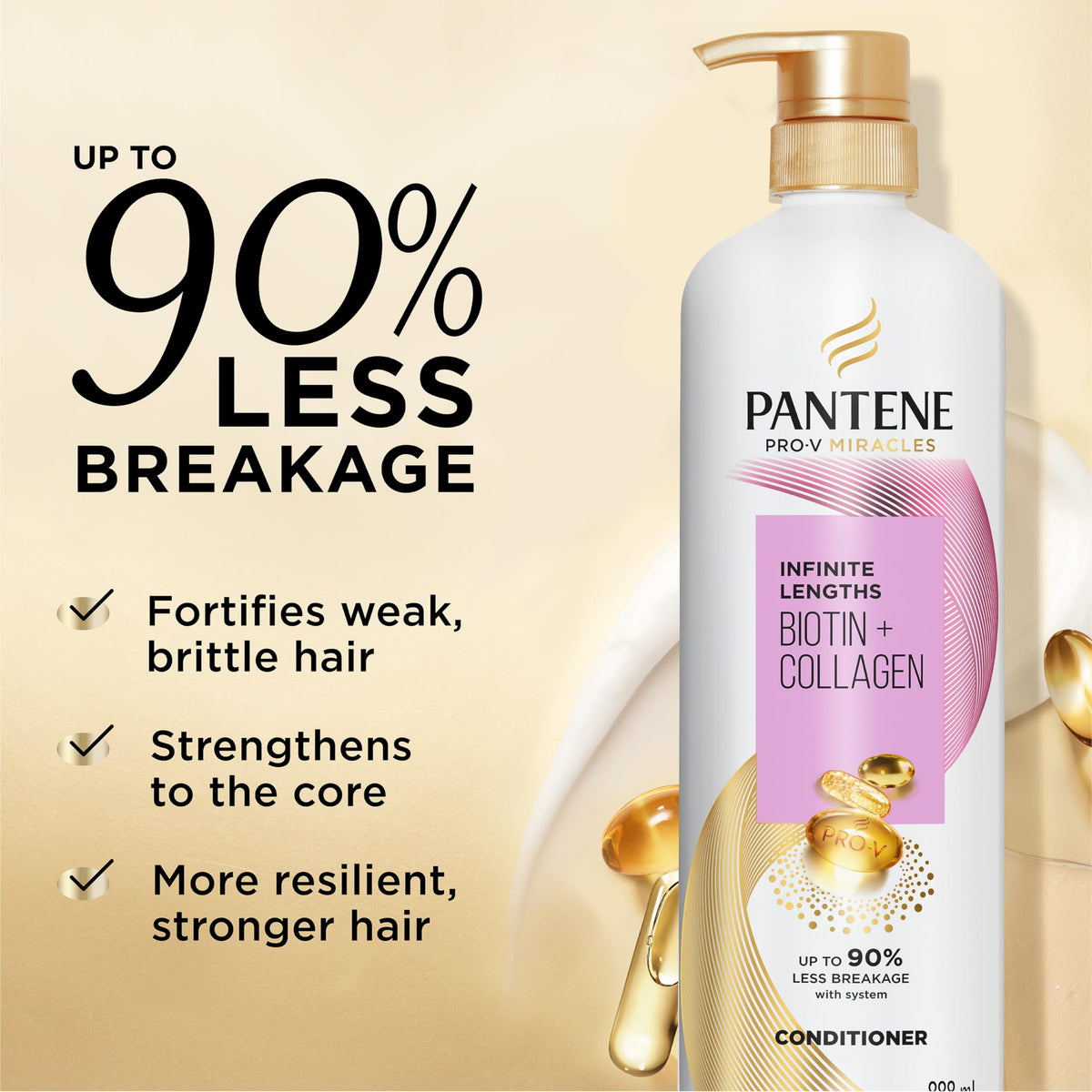 Pantene Pro-V Infinite Lengths Biotin + Collagen Conditioner, 888 mL