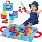 hahaland Montessori Fishing Game with Stacking Cups, 22 Pieces