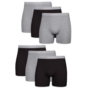 Hanes Cool Dri Boxer Briefs for Men, 6 Pack, Black/Gray, X-Large