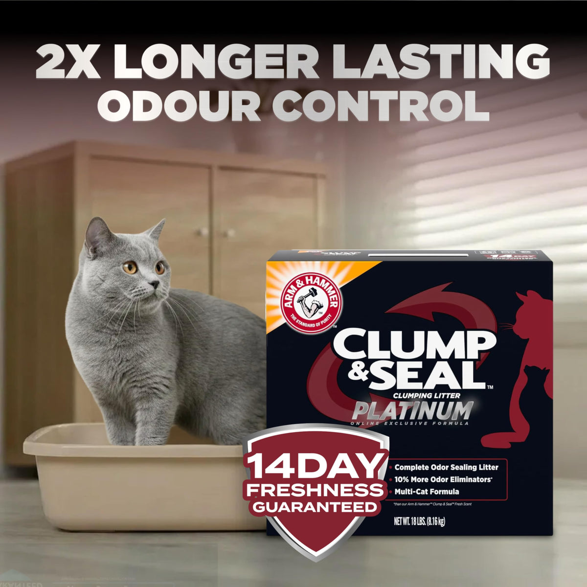 Arm & Hammer Platinum Clump & Seal Multi-Cat Litter, 8.16 kg