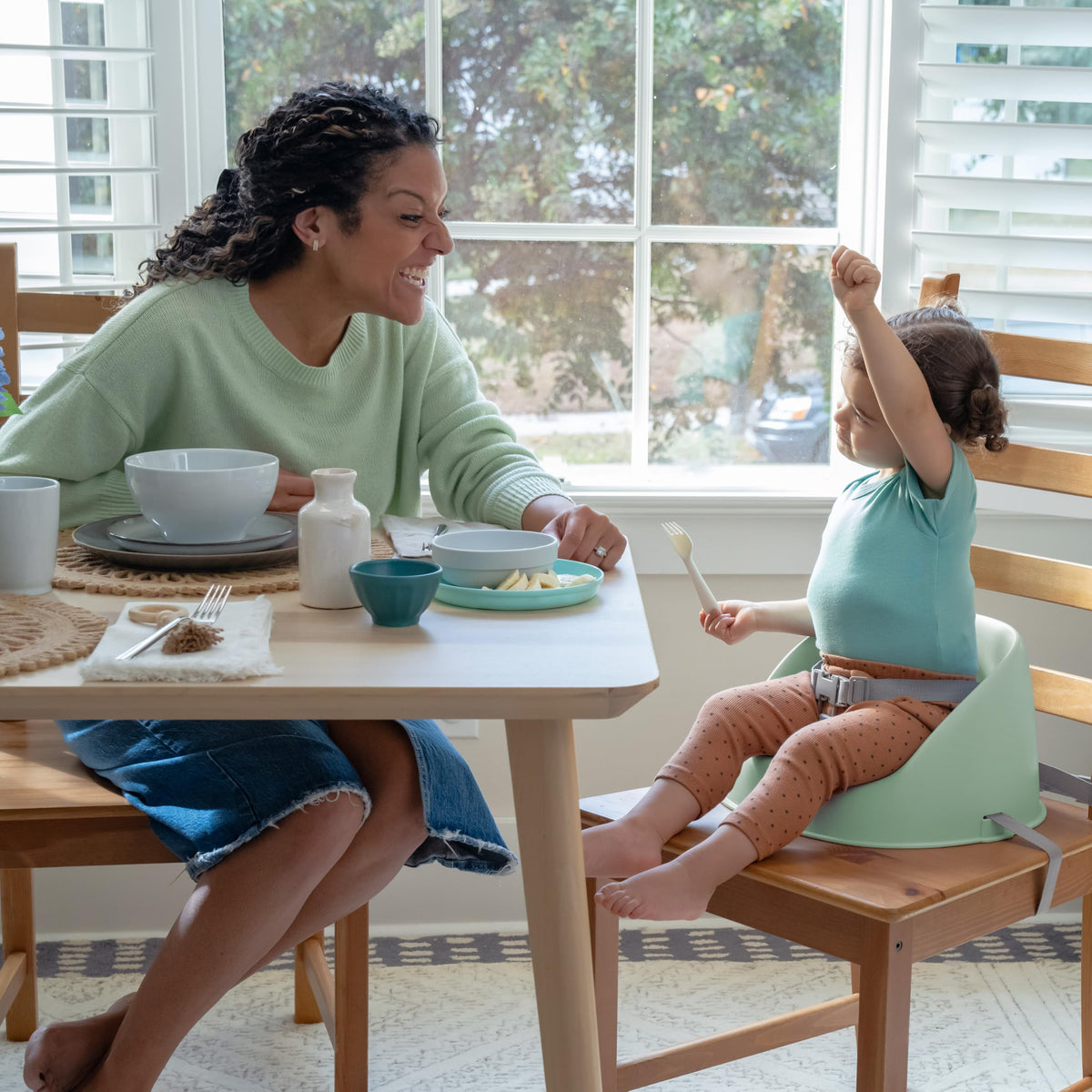 Ingenuity My Spot Easy-Clean Baby Booster Feeding Chair, Green