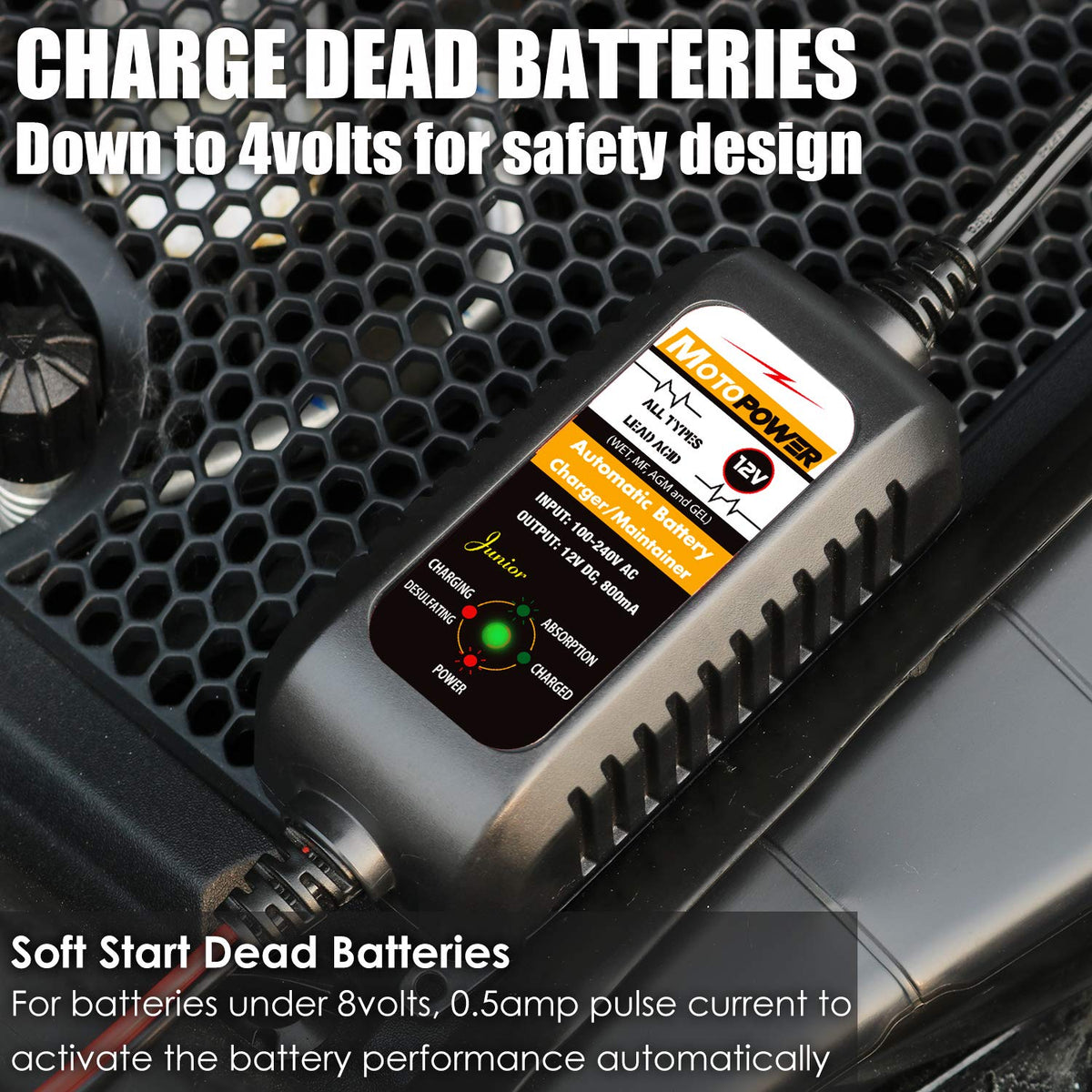 MOTOPOWER MP00205A 12V 800mA Battery Charger and Maintainer