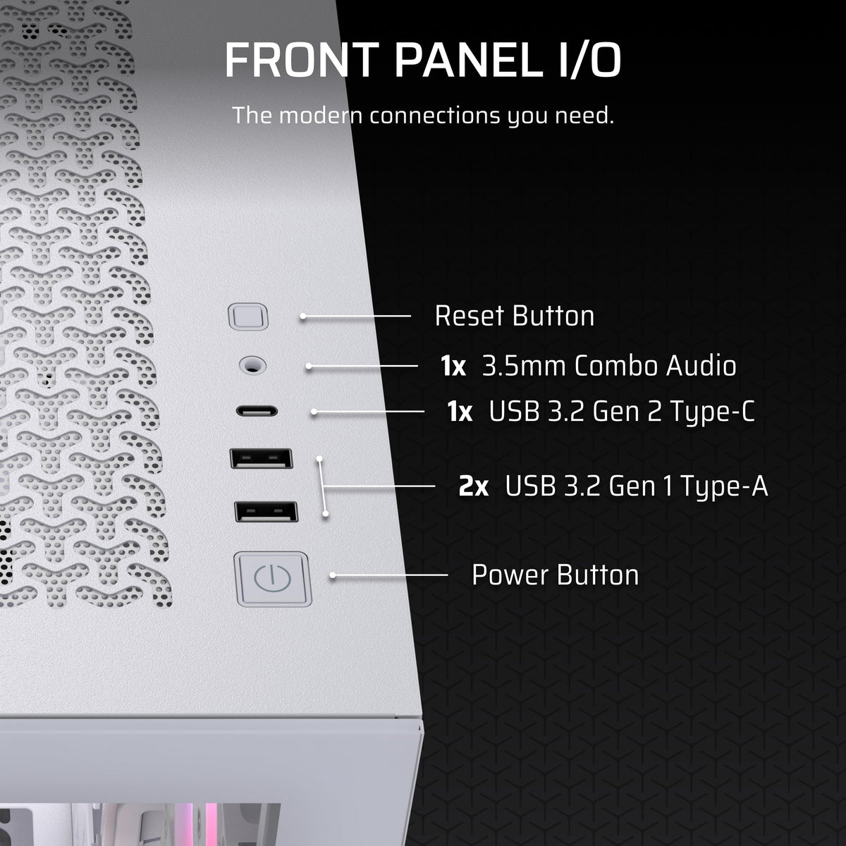Corsair 3500X RS-R ARGB Mid-Tower PC Case, White