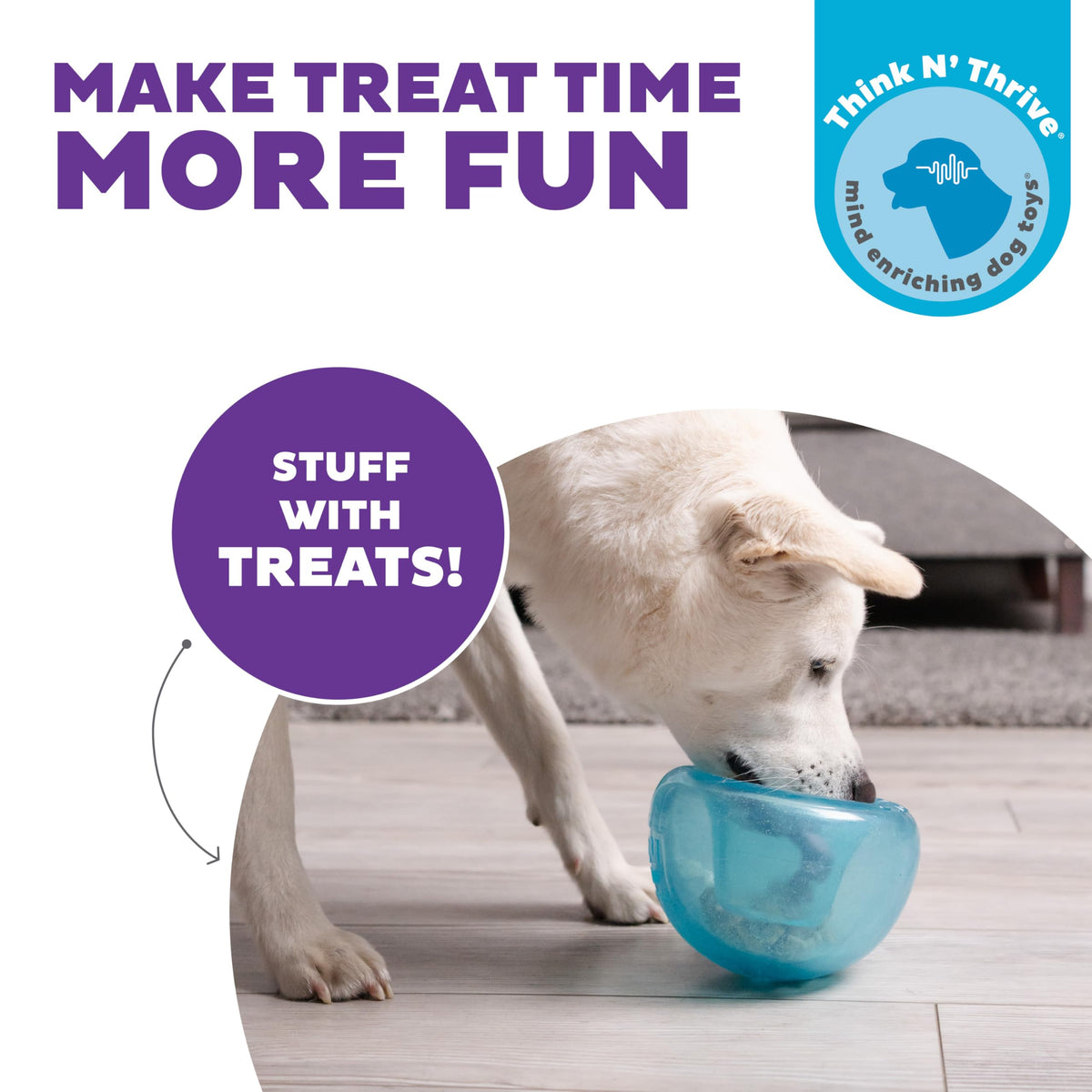 Planet Dog Orbee-Tuff Snoop Treat Puzzle Dog Toy, Blue