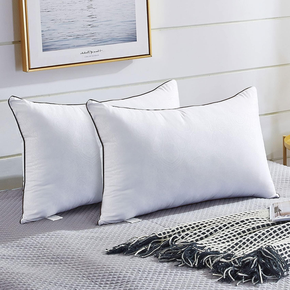 JOLLYVOGUE Down Alternative Bed Pillows, King (2 Pack)