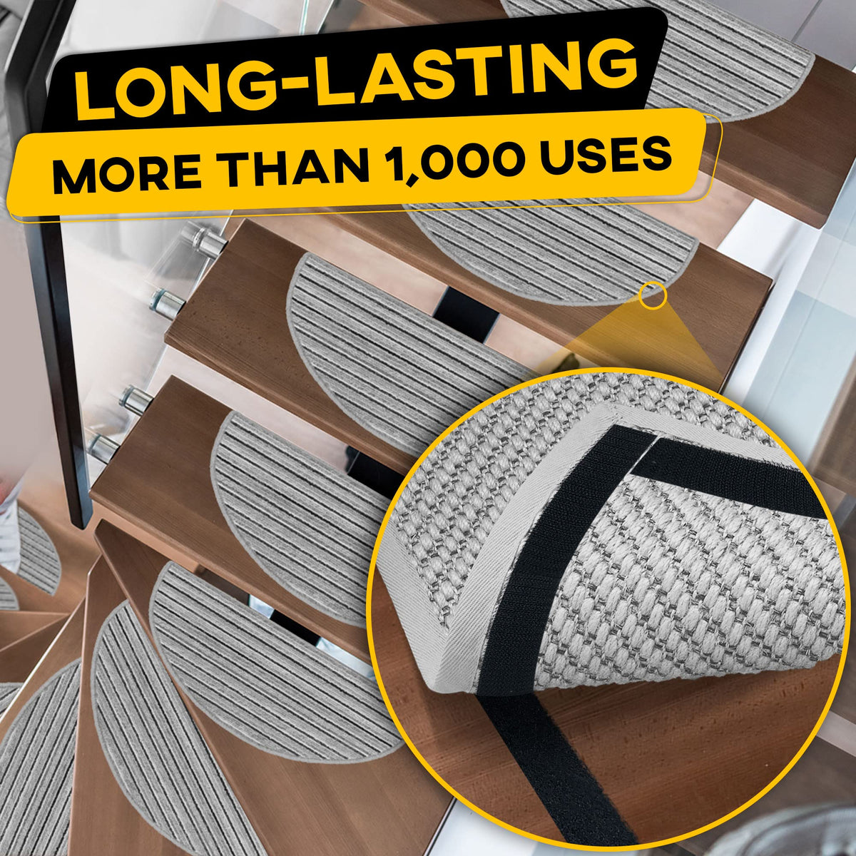 Heavy Duty Adhesive Hook and Loop Tape, Black, 1" x 30 ft