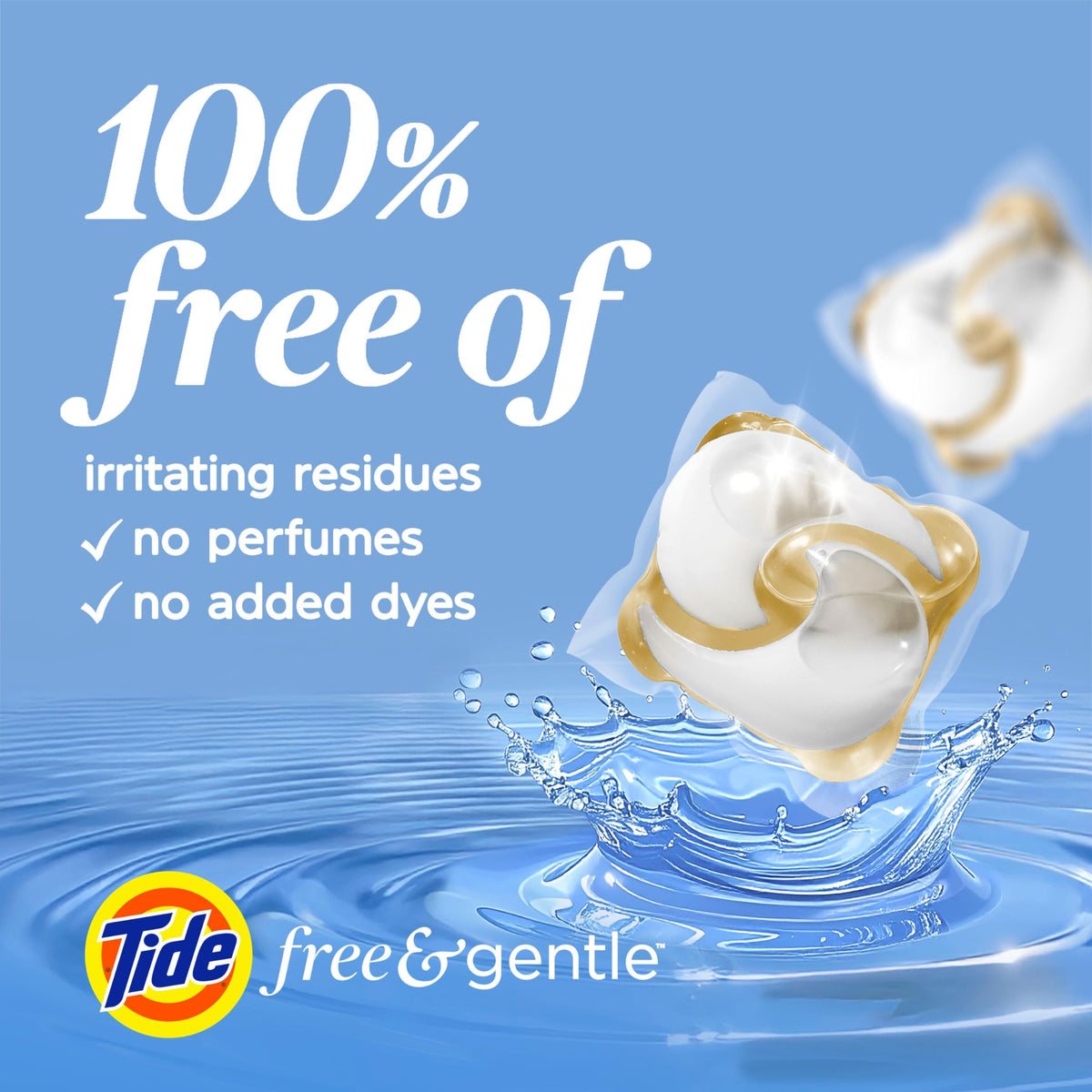 Tide PODS Free & Gentle Laundry Detergent Pacs, 112 Count