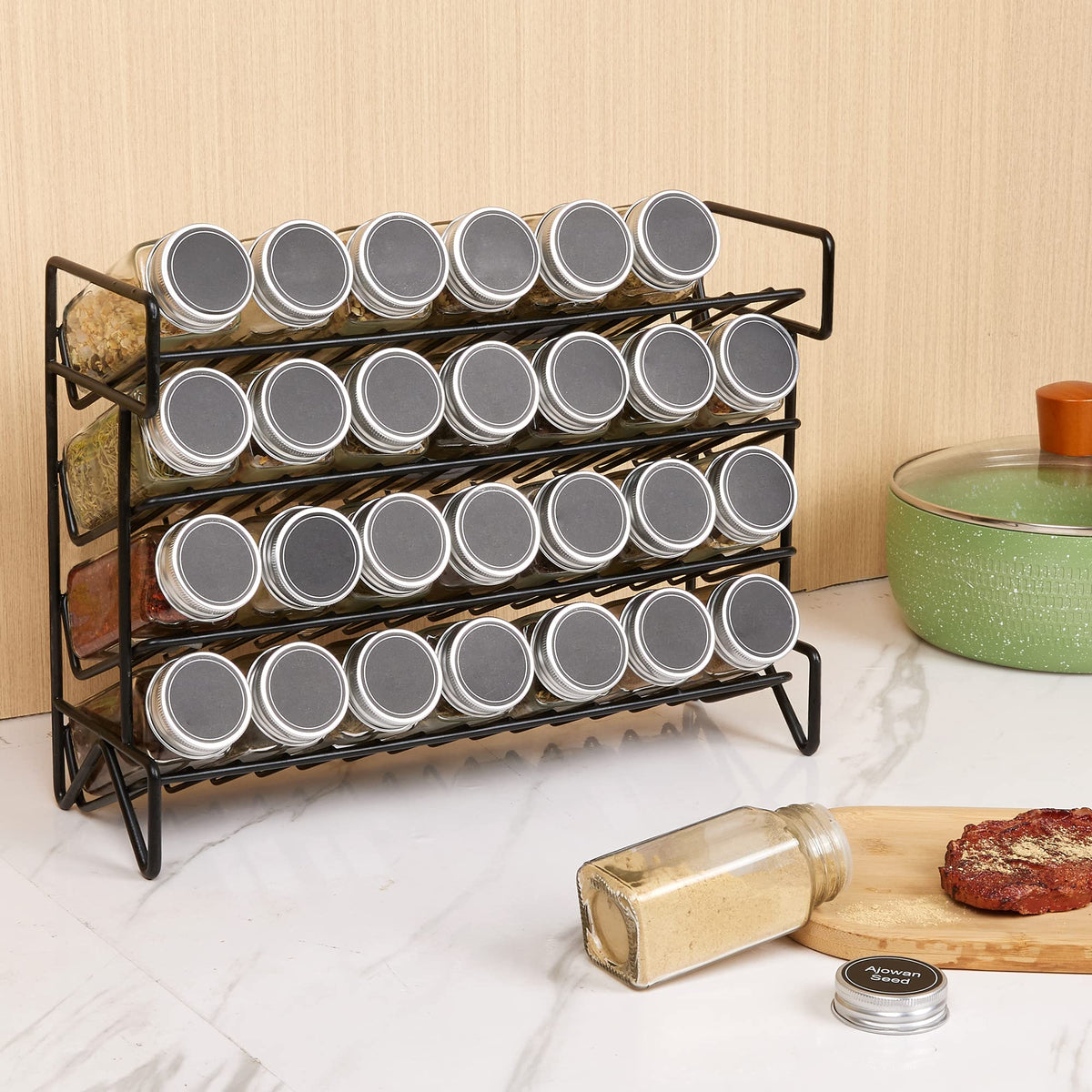 Vtopmart 4-Tier Spice Rack Organizer with 28 Jars