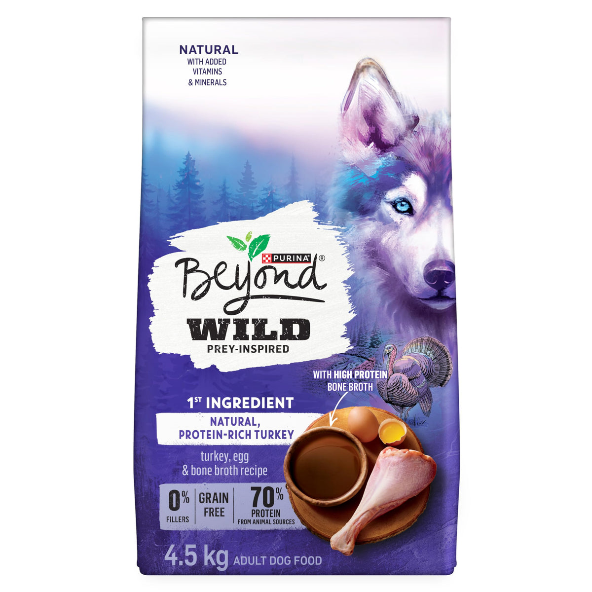 Beyond Wild Dry Dog Food, Turkey, Egg & Bone Broth, 4.5 kg