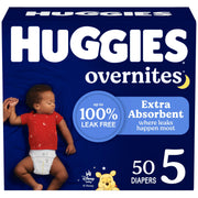 Huggies Overnites Overnight Diapers, Size 5 (27+ lbs), 50 Count