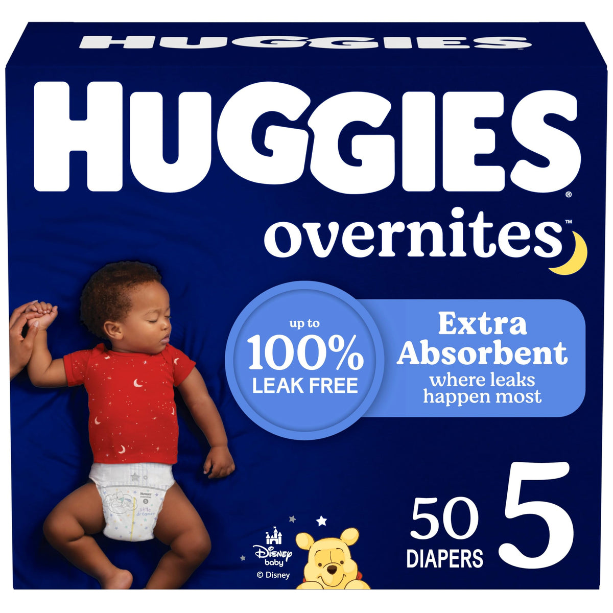Huggies Overnites Overnight Diapers, Size 5 (27+ lbs), 50 Count
