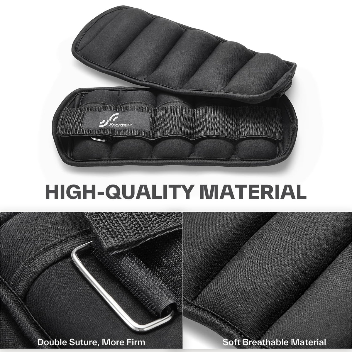Sportneer Adjustable Ankle Weights, 2-10 lb Pair