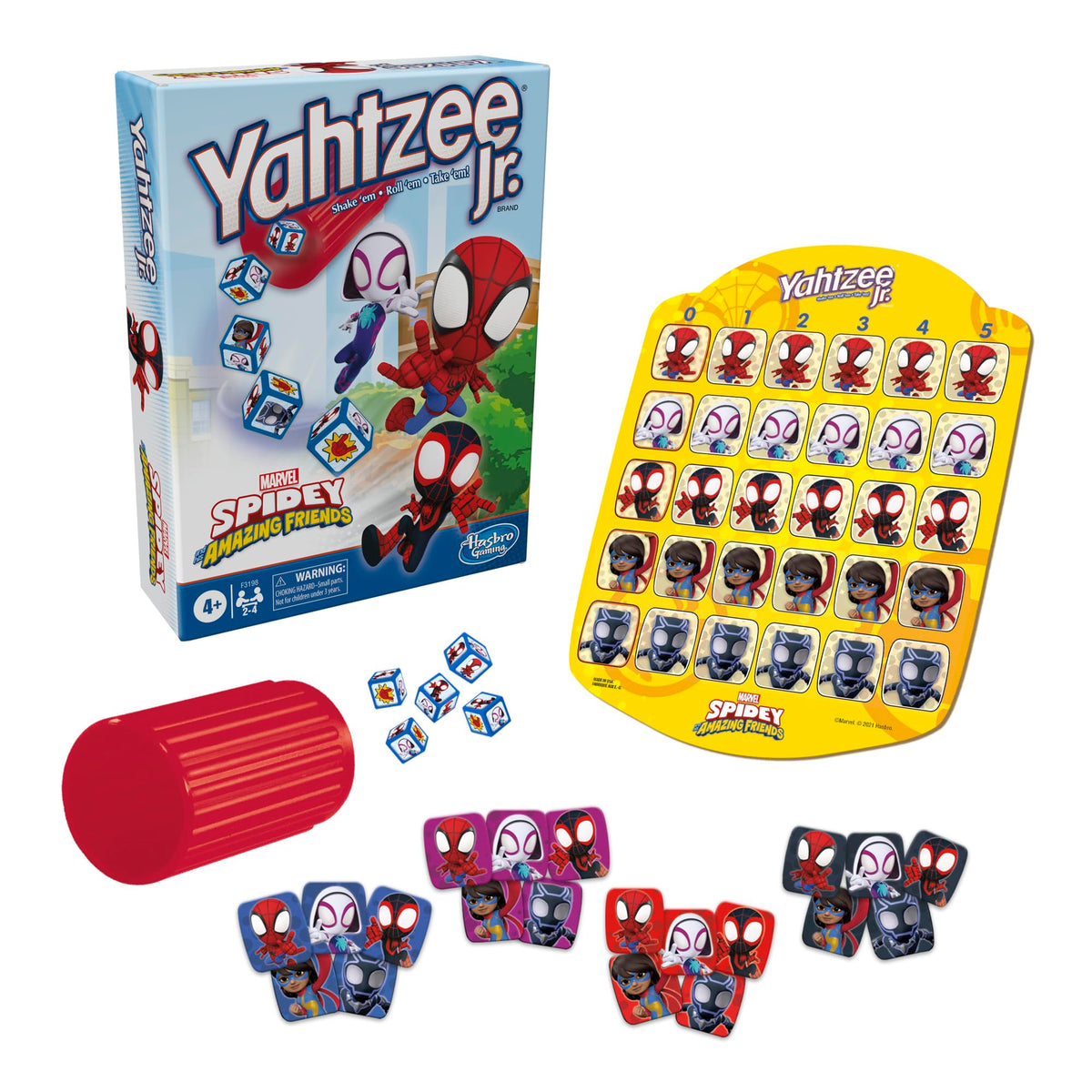 Hasbro Yahtzee Jr. Marvel Spidey and His Amazing Friends Edition