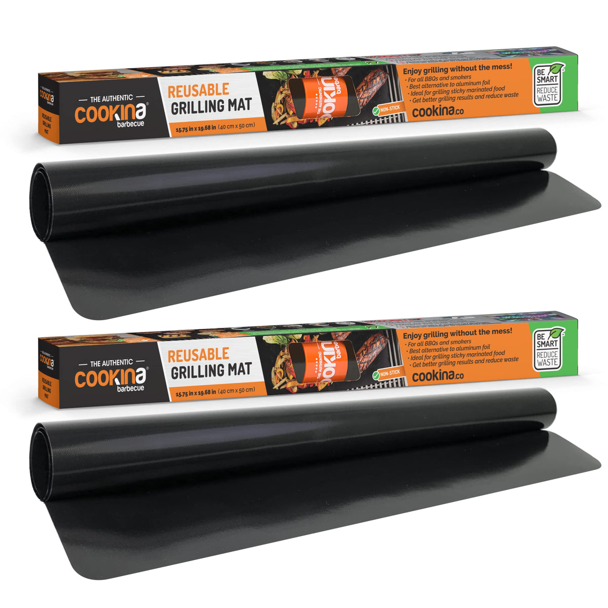 Cookina BBQ Reusable Grill Mat, 2 Pack