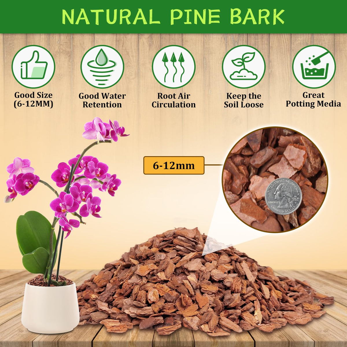Legigo Organic Orchid Potting Bark, 2 L