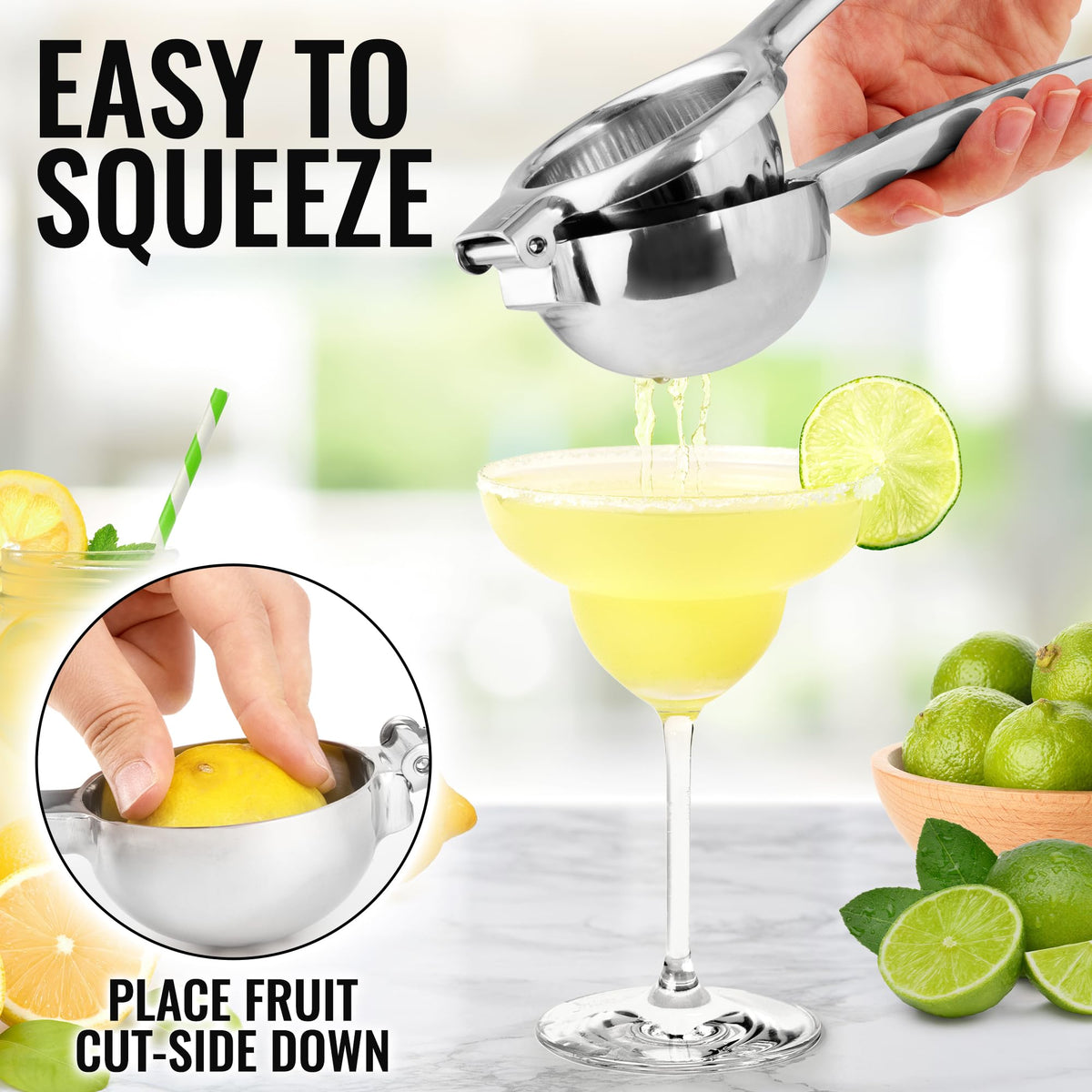 Zulay Large Stainless Steel Lemon Squeezer, Heavy Duty