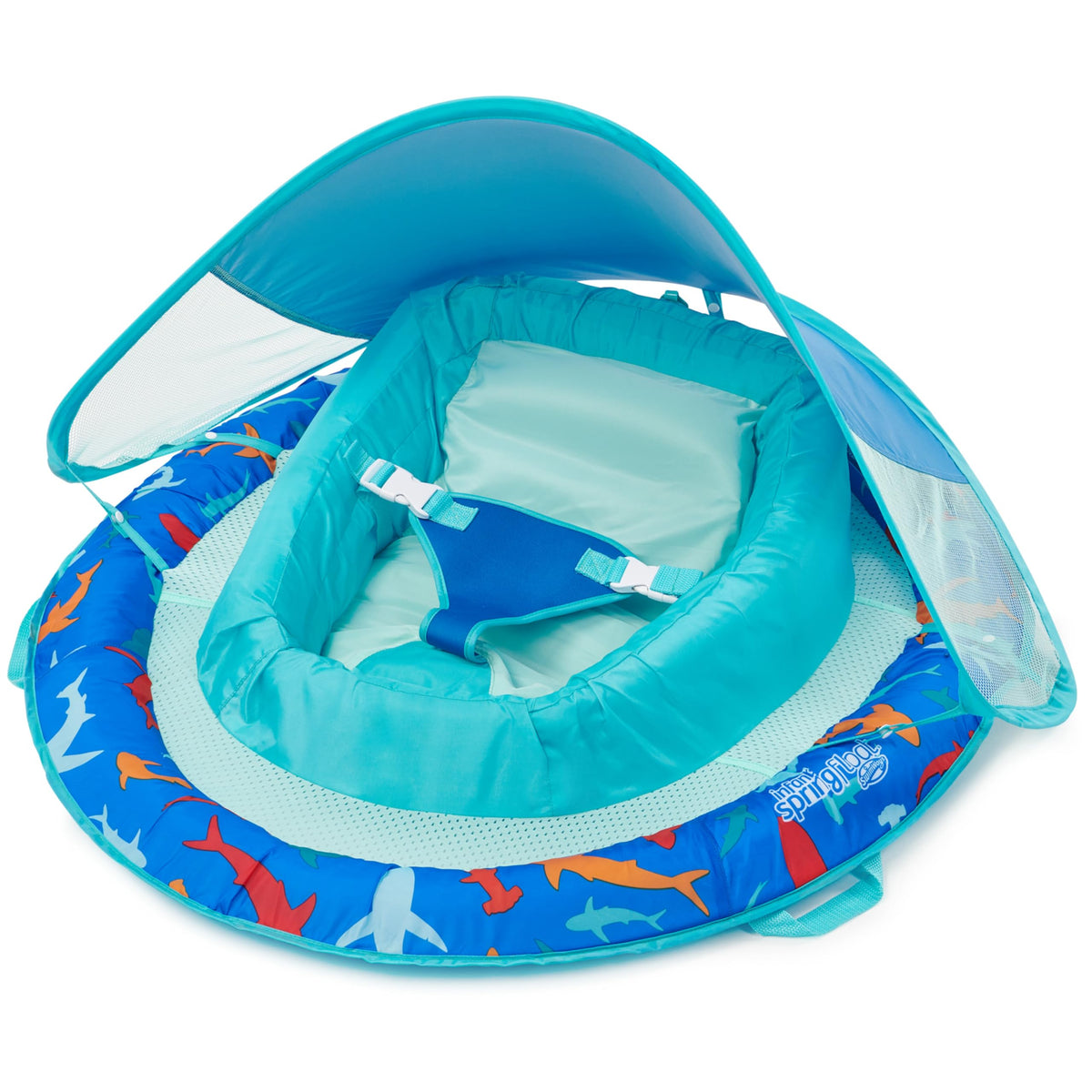 Swimways Infant Spring Float with Canopy, 3-9 Months, Shark