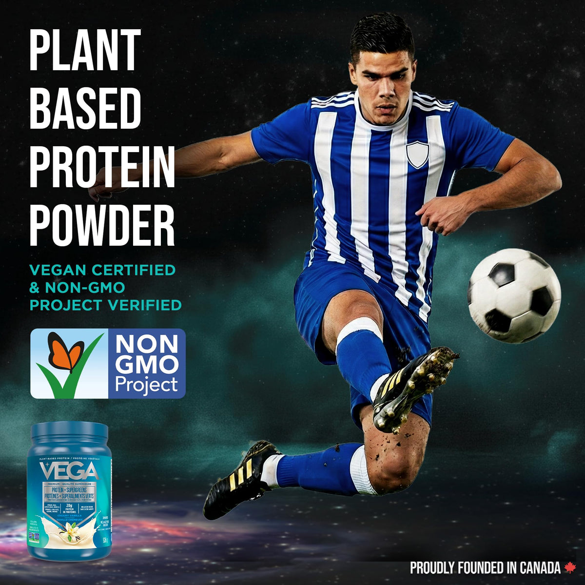 Vega Protein + Supergreens Plant-Based Protein, Vanilla, 526 g