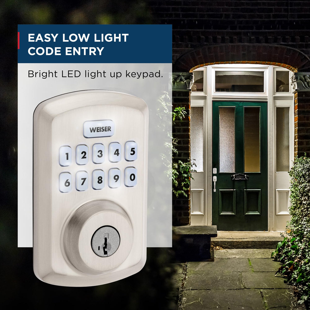 Weiser Powerbolt 3 Keyless Entry Keypad Deadbolt, Satin Nickel