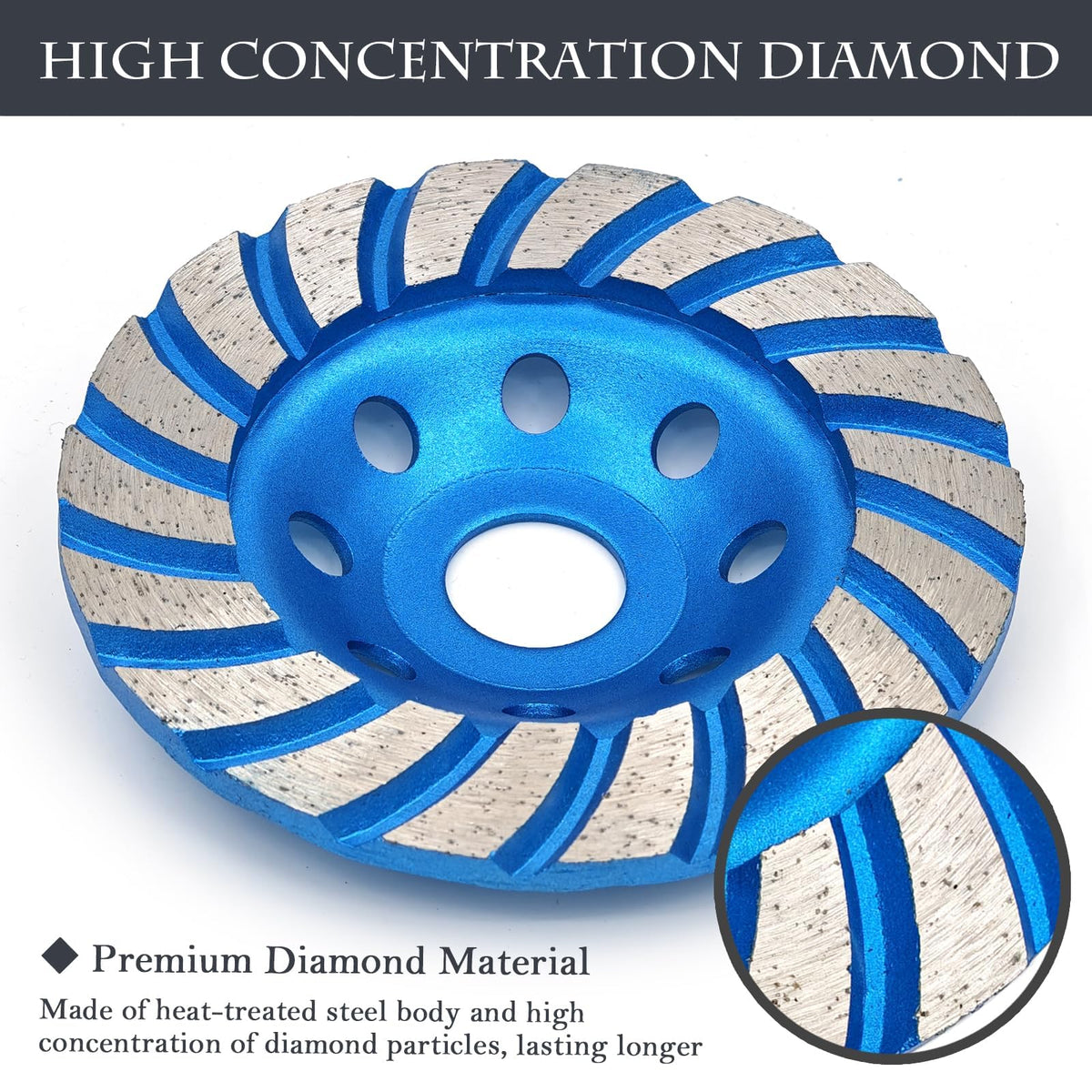 SWIGRANCE Diamond Concrete Grinding Cup Wheels, 4-1/2" (2 Pack)