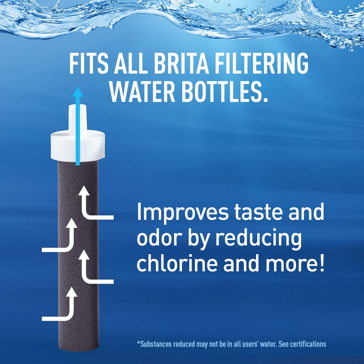 Brita Insulated Stainless Steel Filtering Water Bottle, 26 oz, Silver