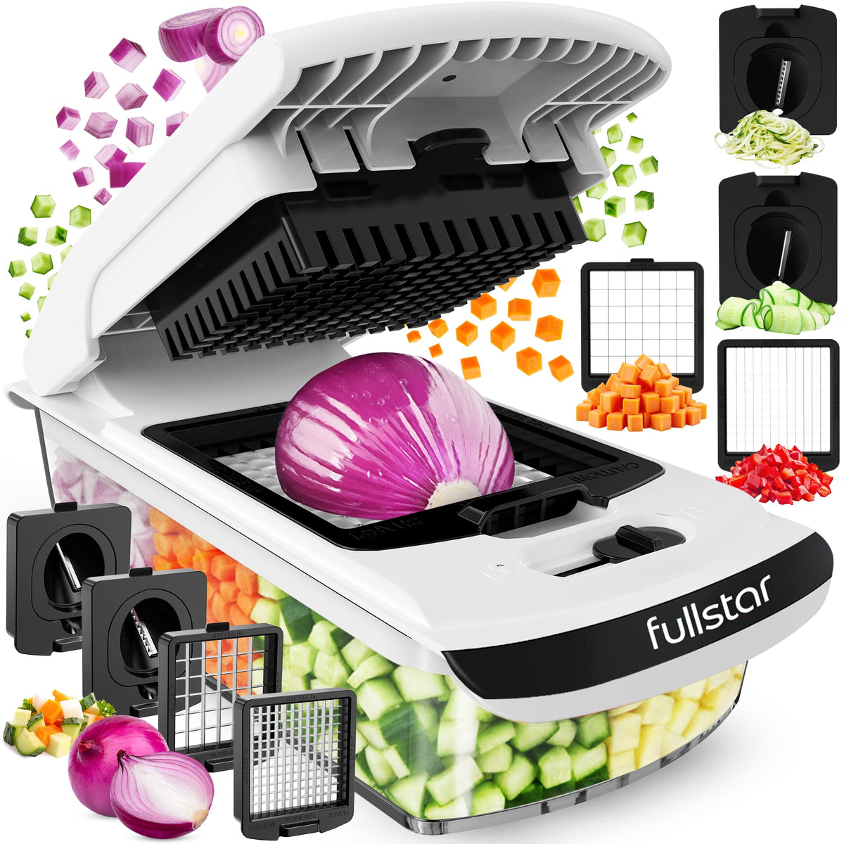 Fullstar Pro Vegetable Chopper & Spiralizer, 4 Blades