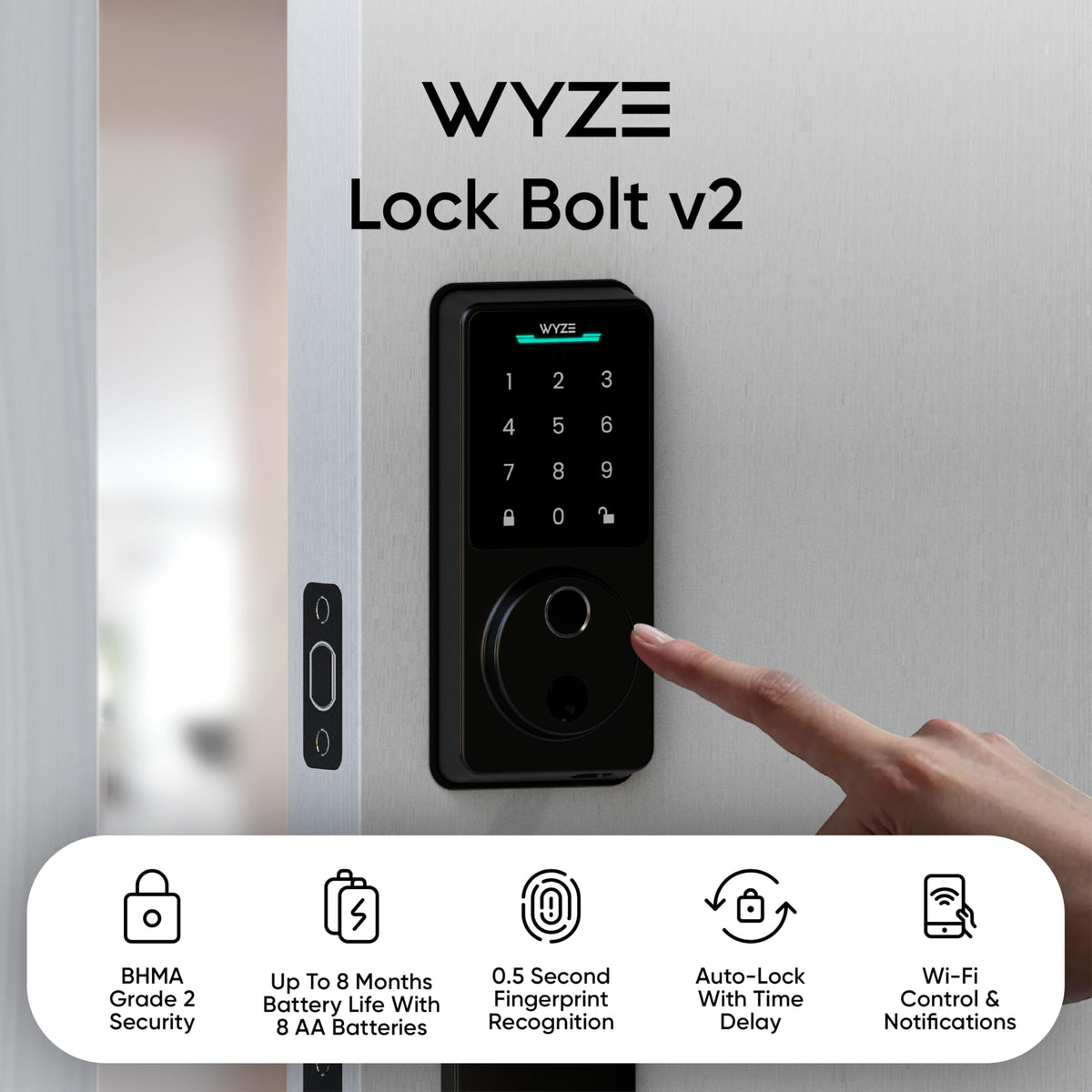 Wyze Auto-Lock Bolt v2 Fingerprint Smart Lock