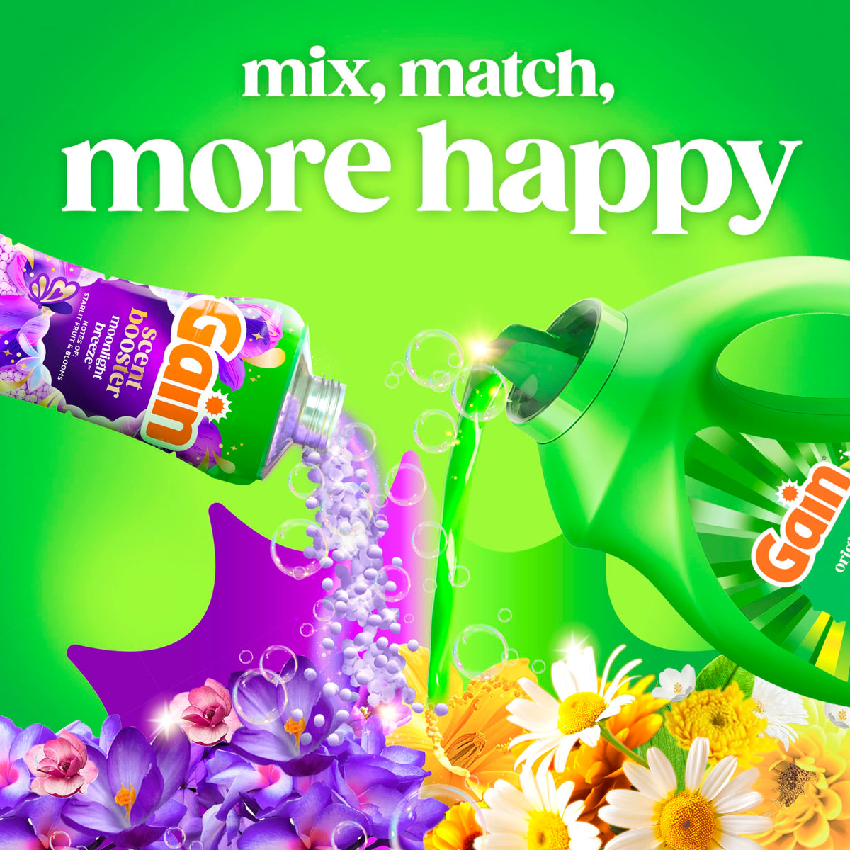 Gain Aroma Boost Liquid Laundry Detergent, Original, 4.55 L, 107 Loads