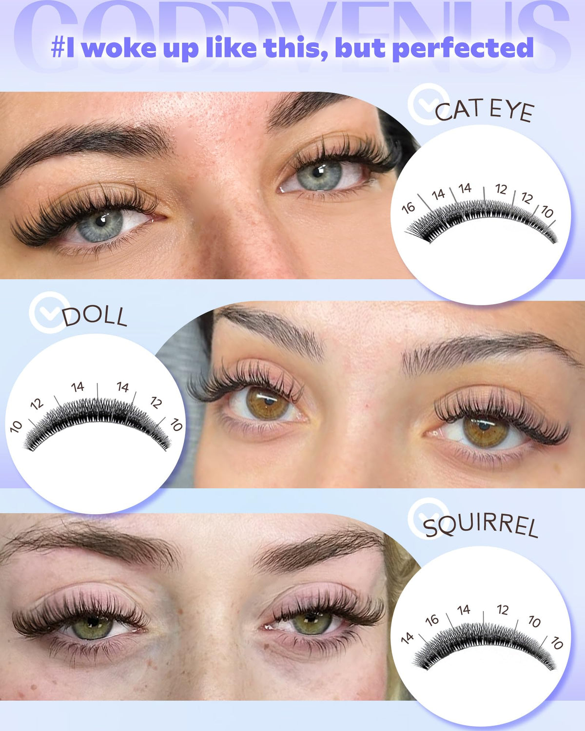 Wispy Lash Clusters DIY Eyelash Extension Kit, 10-16 mm, CC Curl