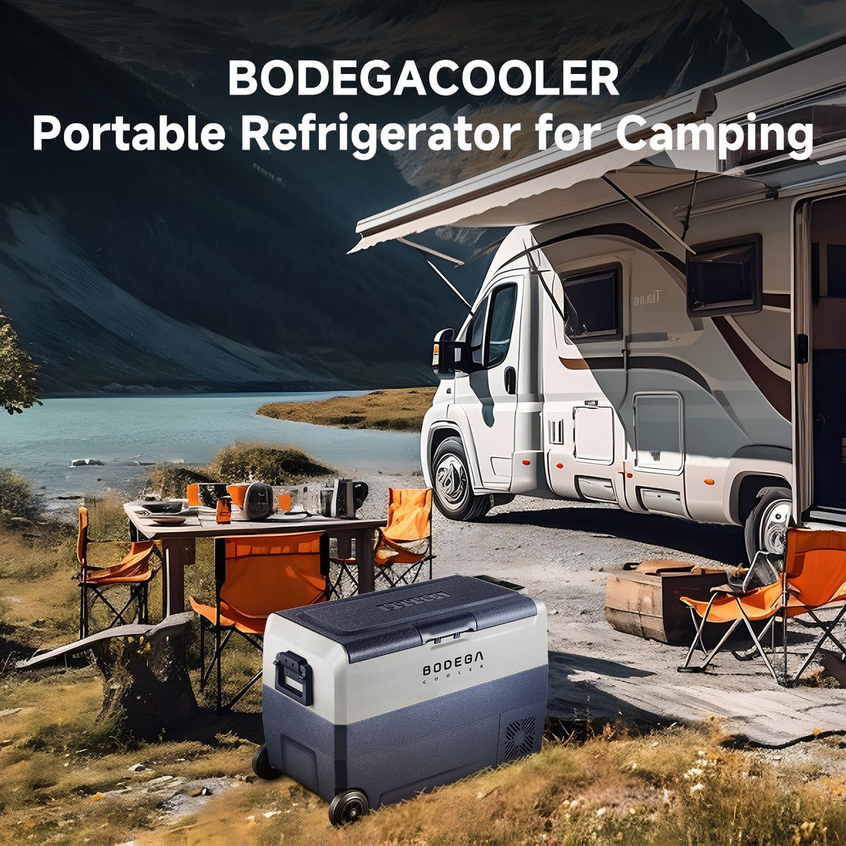 BODEGACOOLER 12V Dual Zone Portable Car Fridge, 53 Quart