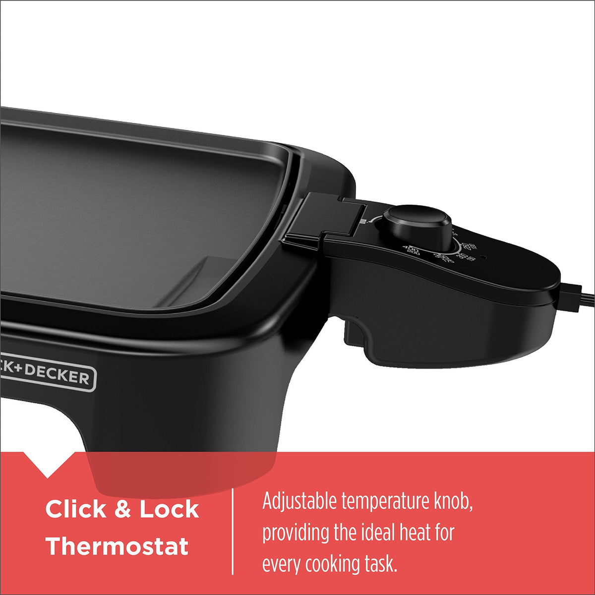 BLACK+DECKER Family-Sized XL Electric Griddle, Removable Drip Tray