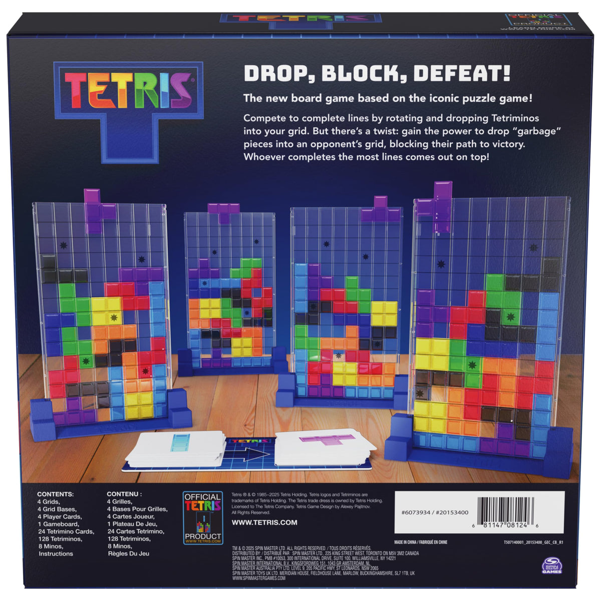 Spin Master Tetris: The Board Game, 2-4 Players, Ages 8+