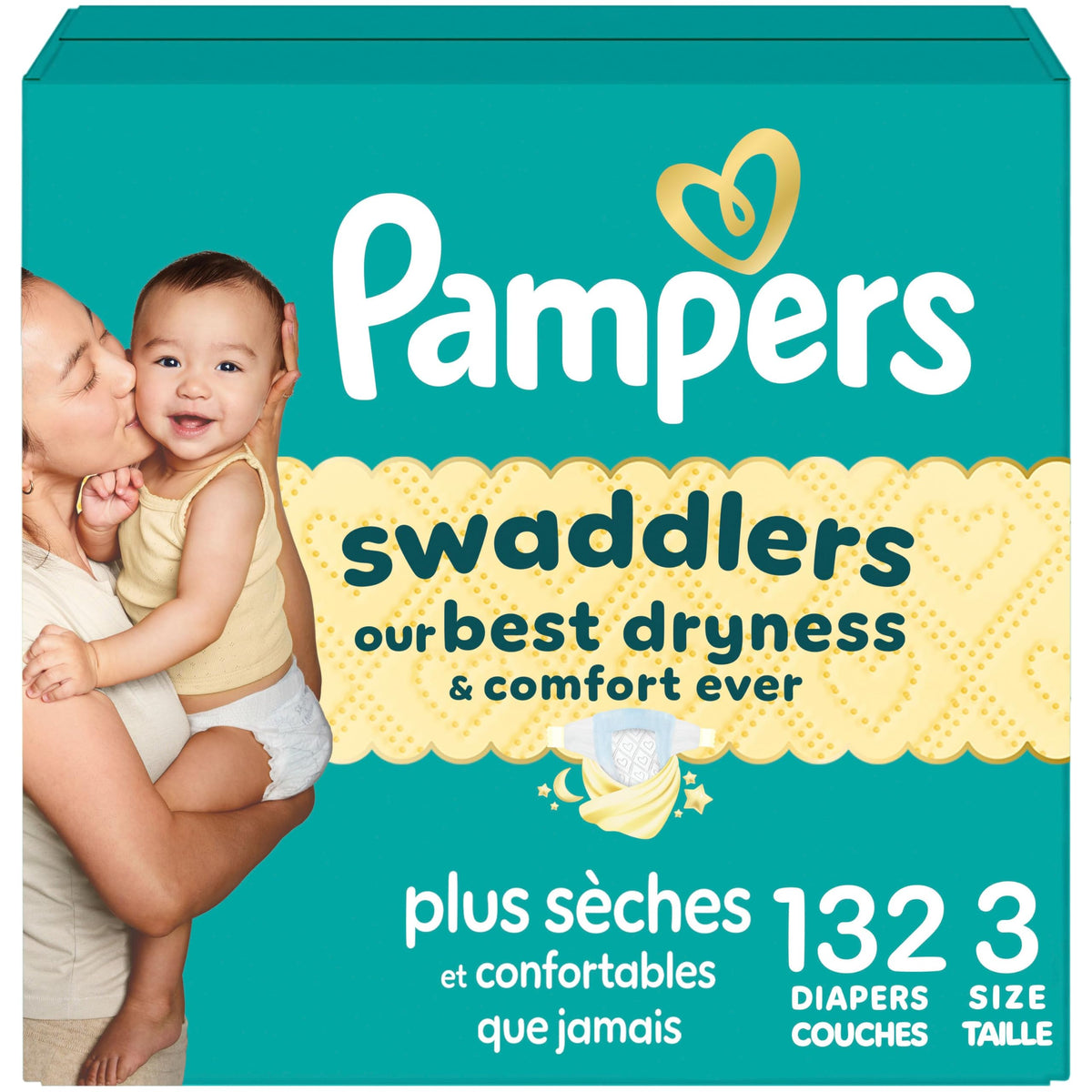 Pampers Swaddlers Diapers, Size 3, 132 Count