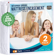 Utopia Bedding Zippered Waterproof Mattress Encasement, Twin, 2 Pack