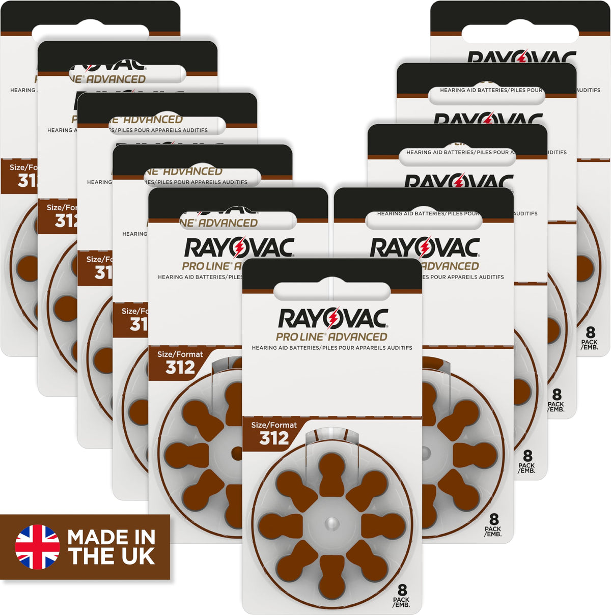 Rayovac ProLine Size 312 Hearing Aid Batteries, 80 Count