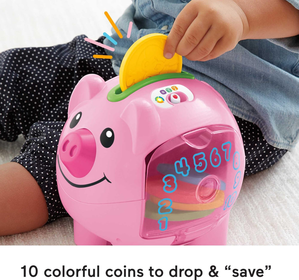 Fisher-Price Laugh & Learn Smart Stages Piggy Bank, Ages 6+ Months