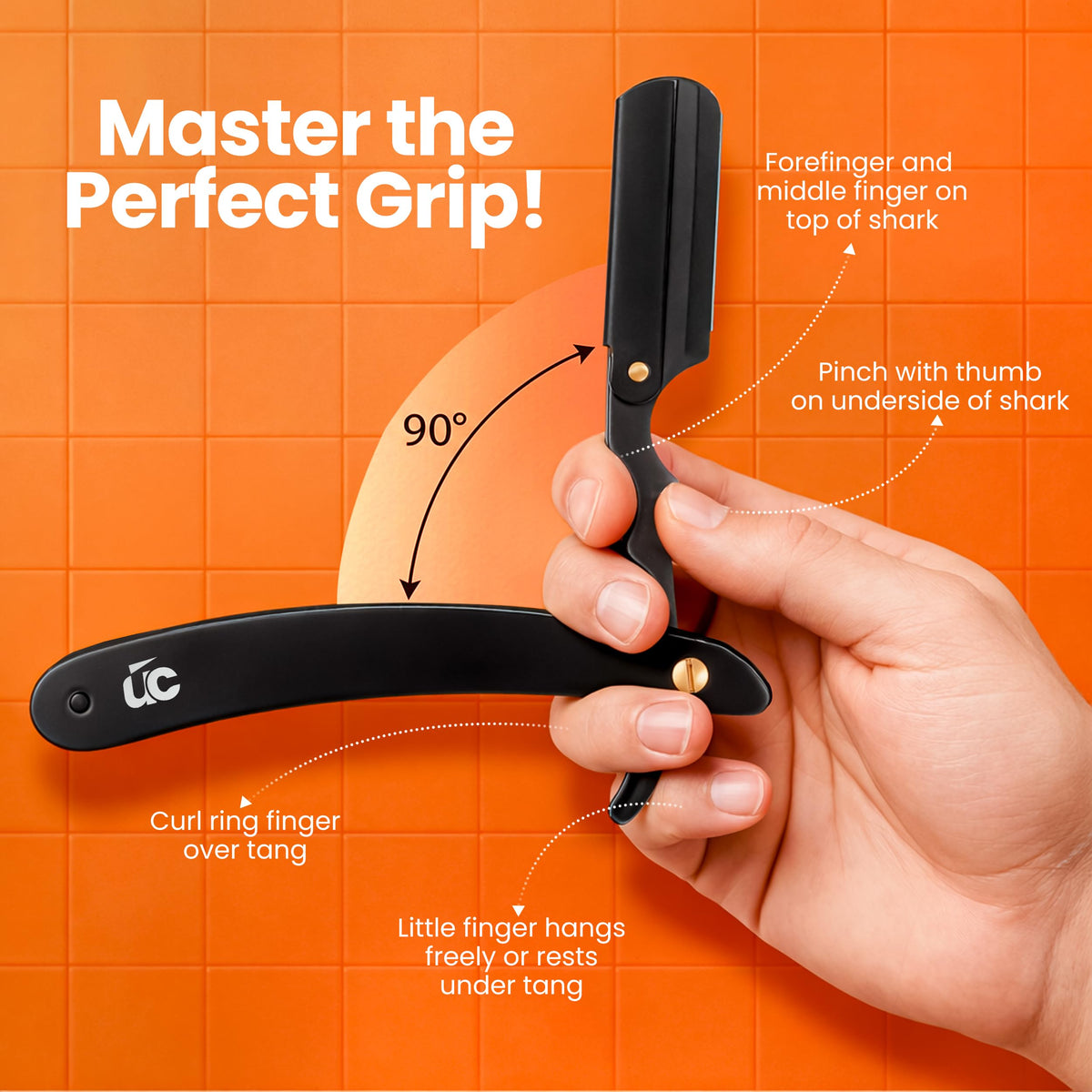 Utopia Care Barber Straight Edge Razor, 100-Pack Blades, Black