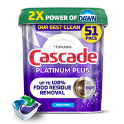 Cascade Platinum Plus Dishwasher Detergent Pods, Fresh, 51 Count