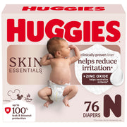 Huggies Skin Essentials Newborn Diapers (6-9 lb), 76 Count