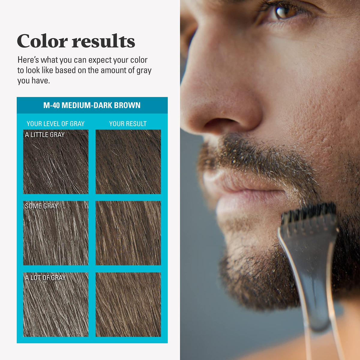 Just For Men Mustache and Beard Dye, Medium-Dark Brown M-40, 3 Count