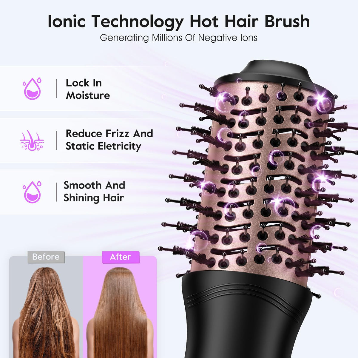 Slopehill Mini Dual Voltage Hair Dryer Brush, 1000 Watts, Oval Barrel