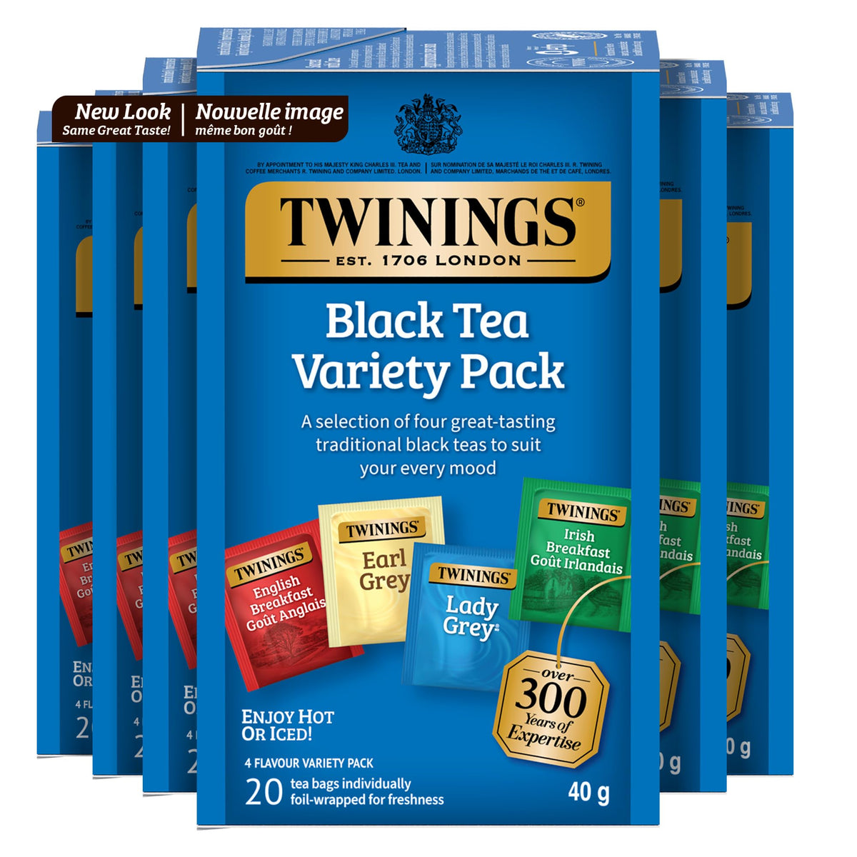 Twinings Classic Black Tea Variety Pack, 6 x 20 Bags
