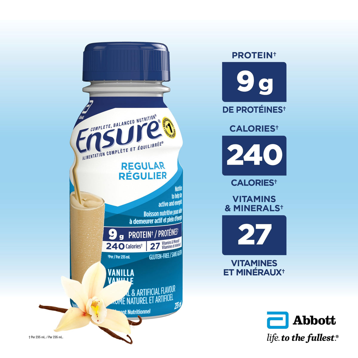 Ensure Regular Nutrition Shake, Vanilla, 24 x 235 mL