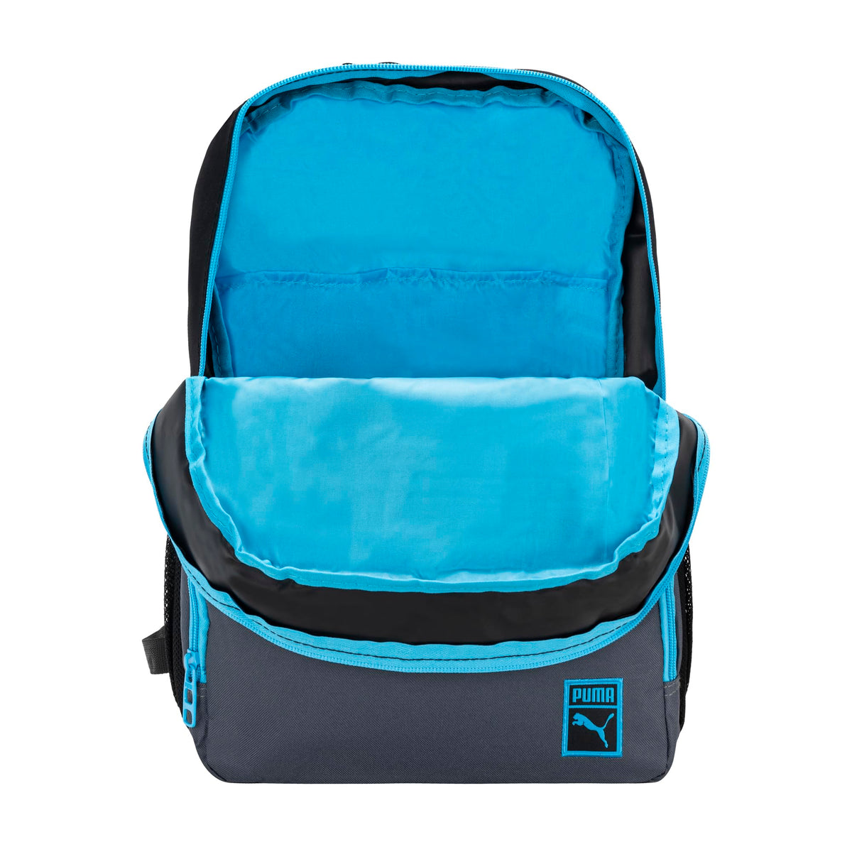 PUMA Kids' Logo Backpack, Black/Blue, Youth Size