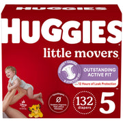 Huggies Little Movers Diapers, Size 5, 132 Count