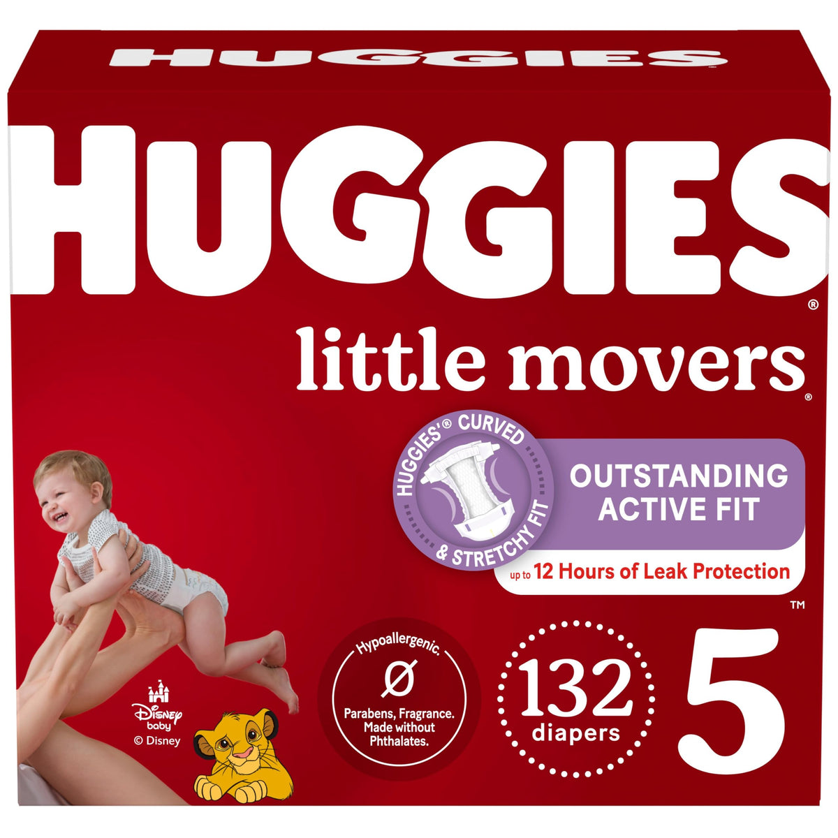 Huggies Little Movers Diapers, Size 5, 132 Count