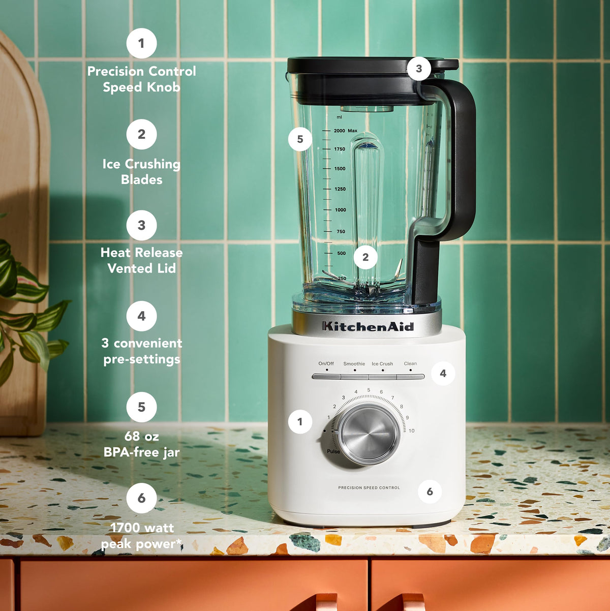 KitchenAid Pure Power Blender KSB2072PL, Porcelain